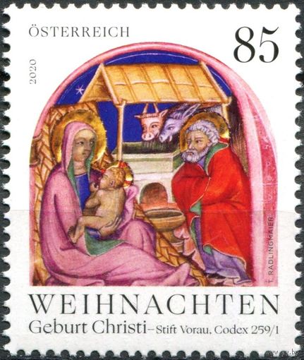 Австрия 2020. Рождество. Рождение Христа (MNH OG) Почтовая марка **