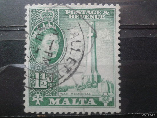 Мальта 1956 Королева Елизавета 2, военный мемориал