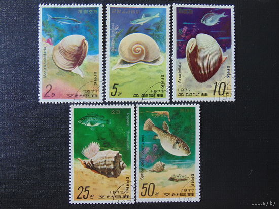 Корея 1977г. Морская фауна.