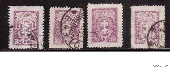 Литва-1926 (Мих.271)  гаш.  , Стандарт, Герб, Крест, 4 м (разл. гашения и размер, оттенки)