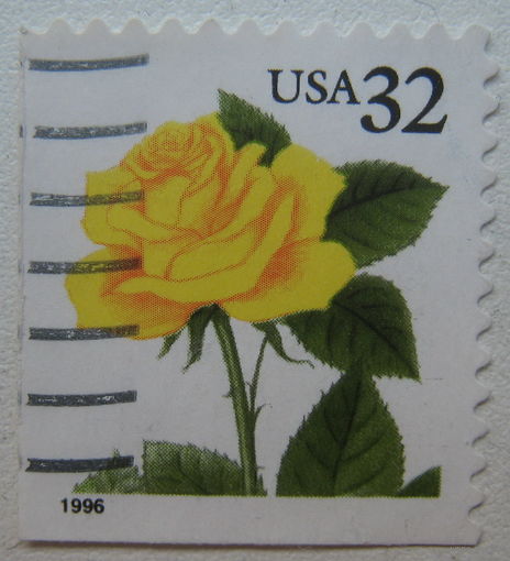 Марка США 1996 г. Желтая роза