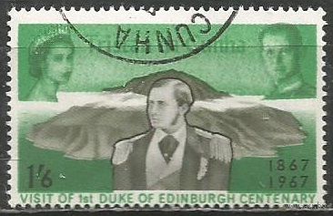 Тристан-да-Кунья. 100 лет визита герцога Эдинбургского на остров. 1967г. Mi#114.