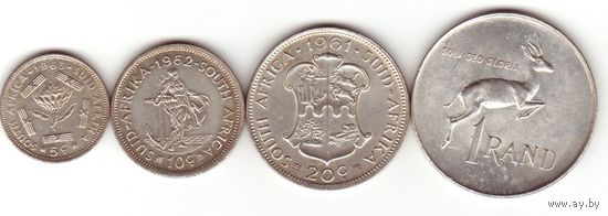 Монеты ЮАР 60-х серебро