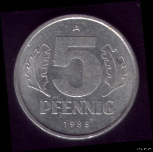 5 пфеннигов 1988 год ГДР 20