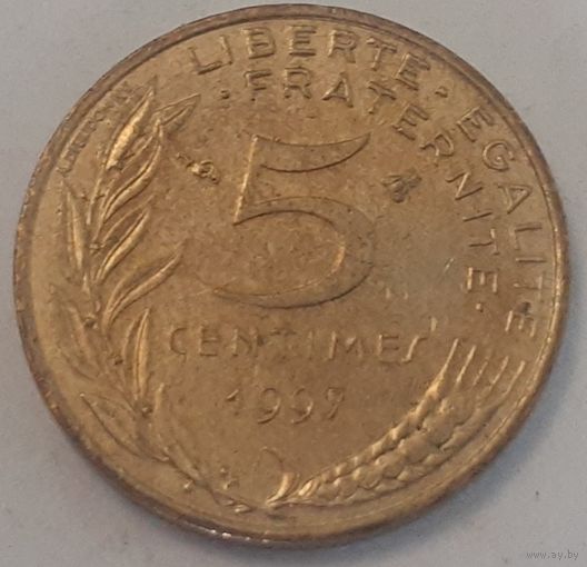 Франция 5 сантимов, 1997 (4-14-80)