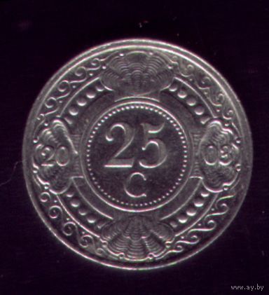 25 центов 2003 год Нидерландские Антильи