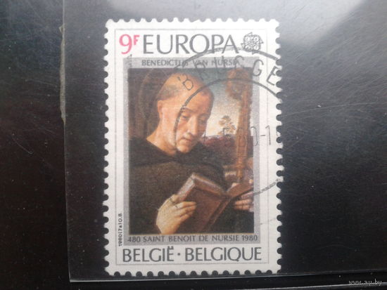 Бельгия 1980 Европа, св. Бенедикт, основатель ордена, живопись