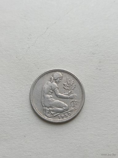 Германия 50 пфенингов ФРГ 1950г(D)
