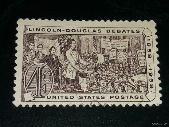 США 1958 год. 100 лет дебатам Линкольн - Дуглас в Иллинойсе