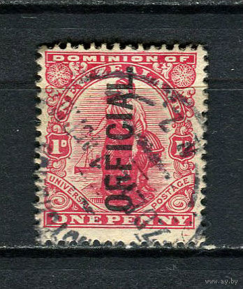 Новая Зеландия - 1930 - Аллегория Зеландия 1Р с надпечаткой OFFICIAL. Dienstmarken - [Mi.30d] - 1 марка. Гашеная.  (Лот 47CU)