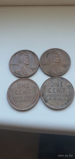 1 цент, США 1954 D