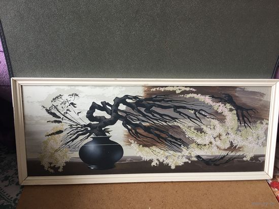 Интересная интерьерная картина Живопись в раме в стиле икебана бонсай