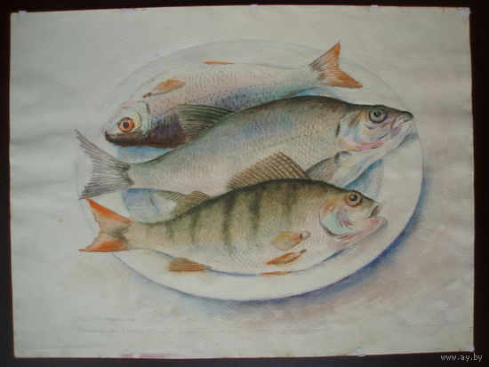 Художник Андрианова И. М. Картина Рыба 1992 год