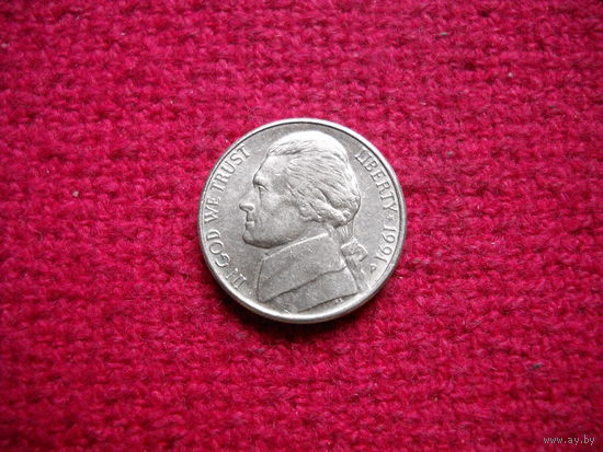 США 5 центов 1991 г. (Р)