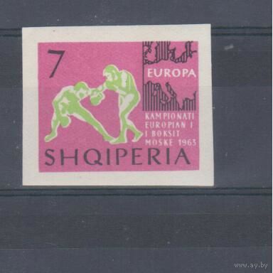 [758] Албания 1963. Спорт.Бокс. БЕЗЗУБЦОВАЯ МАРКА. MNH. Кат.7 е.