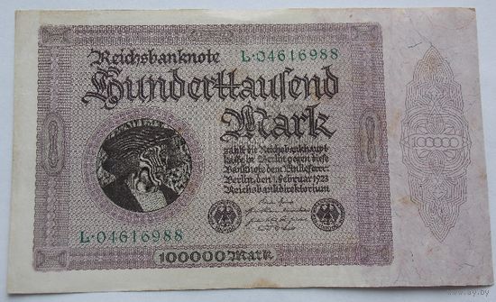 Германия 100000 марок 1923 1 февраля