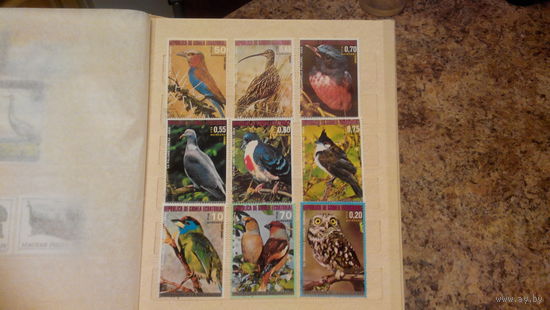 Птицы, фауна, совы, голуби и др, марки, Гвинея