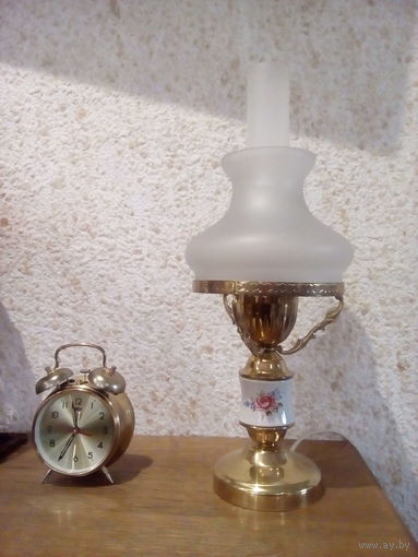 Раритетная настольная лампа,латунь
