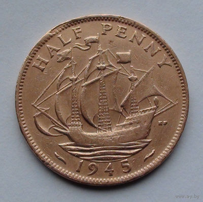 Великобритания пол пенни. 1945