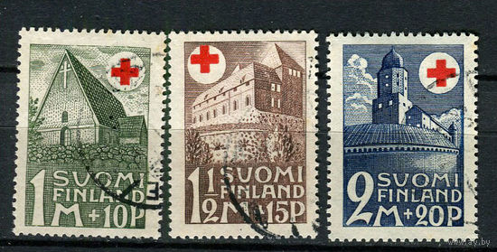 Финляндия - 1931 - Красный крест. Архитектура - [Mi. 164-166] - полная серия - 3 марки. Гашеные.  (Лот 193AJ)