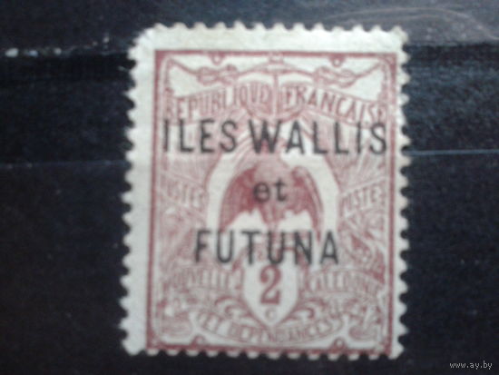 Уоллес и Фотуна 1920 колония Франции Надпечатка* на марке Новой Каледонии
