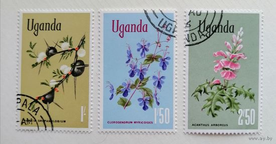 Уганда 1969 Флора. Цветы. 3 марки
