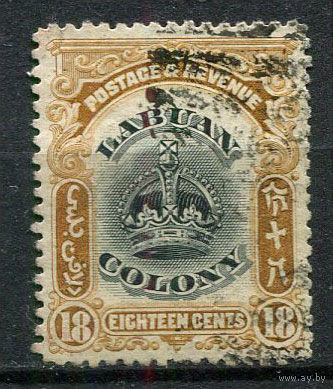 Британские колонии - Лабуан - 1902/1903 - Корона 18С - [Mi.106] - 1 марка. Гашеная.  (Лот 49Eu)-T5P4