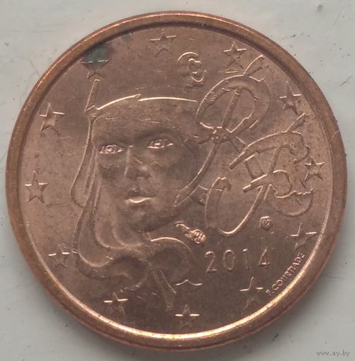 1 евроцент 2014 Франция. Возможен обмен