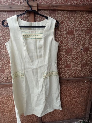 Платье СССР из натуральной ткани, винтажная одежда, ретро гардероб. Ткань СССР