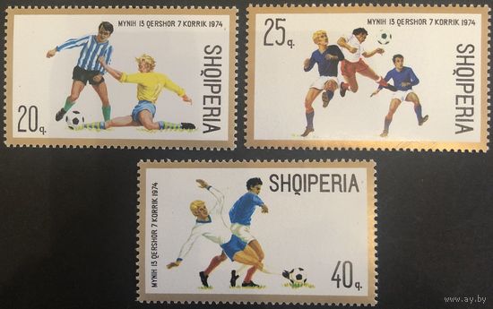 Албания. 1974 год. Чемпионат мира по футболу. Гашеные.