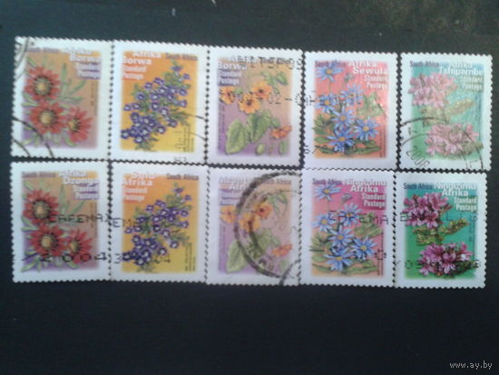 ЮАР 2001 стандарт Цветы полная серия рулонных марок