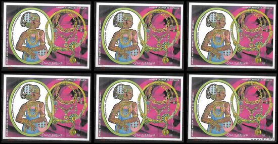 ДИЛЕРСКИЙ ЛОТ 6 БЛОКОВ Искусство Арабские ювелирные украшения Золото Буддизм Сомали 1997 MNH