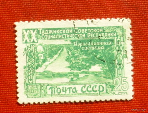 СССР. 20 лет Таджикской ССР (образована 29 октября 1929). ( 1 марка ) 1949 года. 8-15.