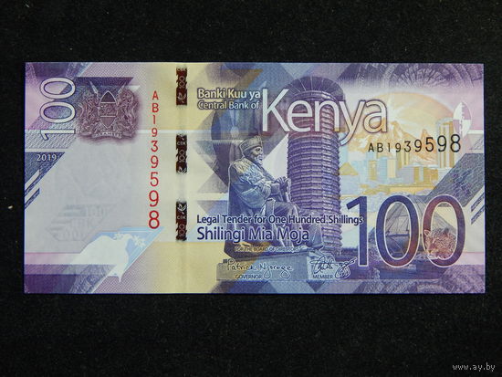 Кения 100 шиллингов 2019г.UNC