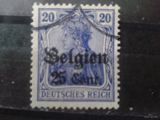 Рейх 1916 Оккупация Бельгии Надпечатка 25 на 20