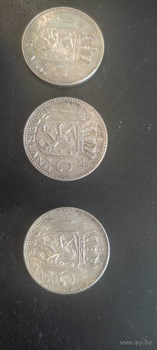 1 Гульден 1955 1956 1965г серебро Нидерланды