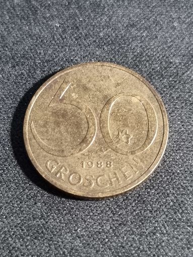 Австрия 50 грошей 1988