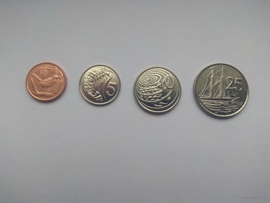 Каймановы острова. 1-5-10-25 центов 2008 года. 4 монеты