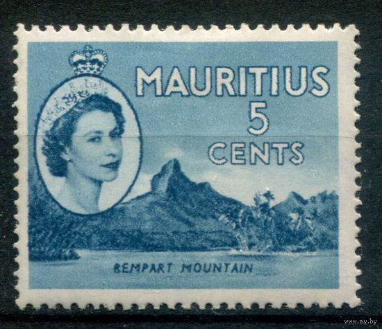 Британские колонии - Маврикий - 1953/54г. - королева Елизавета II, ландшафты, 5 с, чистая - 1 марка - MH. Без МЦ!