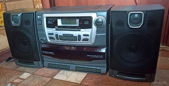 Музыкальный центр LG CD-962AX. Двухкассетный стерео магнитофон С проигрывателем компакт дисков CD. Двухкассетник
