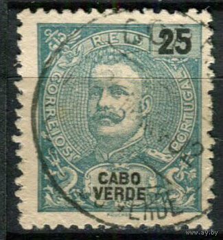 Португальские колонии - Кабо-Верде - 1898/1901 - Король Карлуш I 25R перф. 11 1/2 - [Mi.42A] - 1 марка. Гашеная.  (Лот 100AN)