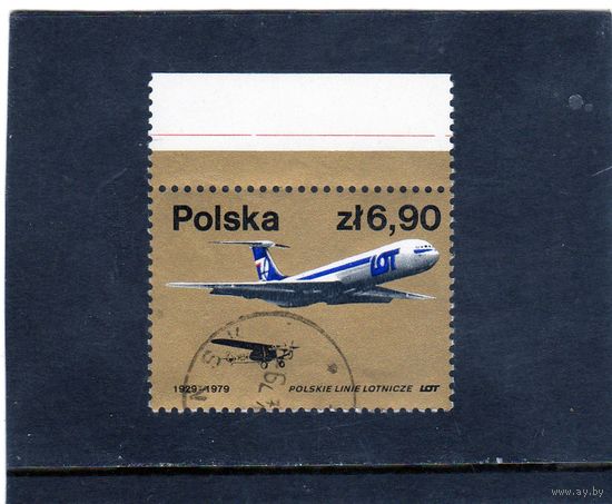 Польша. Mi:PL 2602. LOT, польская авиакомпания, 50-я годовщина. 1979.