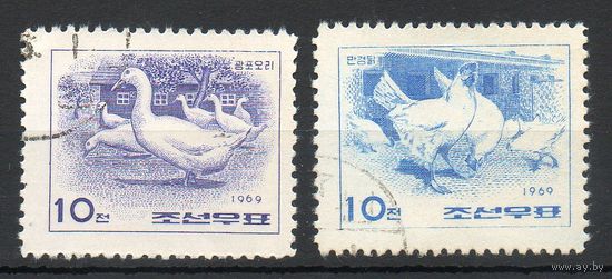 Птицеводство КНДР 1969 год серия из 2-х марок