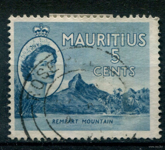 Британские колонии - Маврикий - 1953/54г. - королева Елизавета II, ландшафты, 5 с - 1 марка - гашёная. Без МЦ!