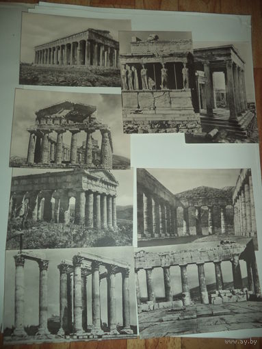 Греческий храм . Комплект из 8 фотографий отобранных проф Иоганном  Джаном. на нем. языке.