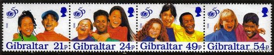 1996 Гибралтар 770-773 полоса 50 лет ЮНИСЕФ 5,50 евро