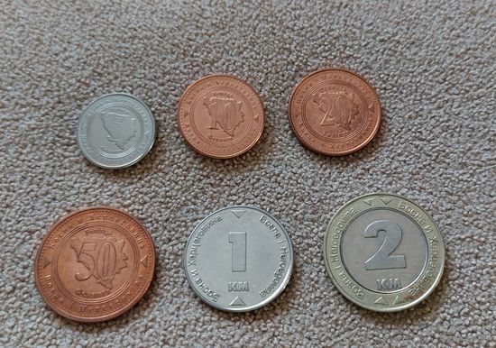 Босния и Герцеговина НАБОР 6 монет 2000-2008