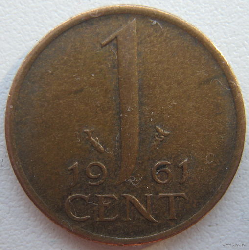Нидерланды 1 цент 1961 г.