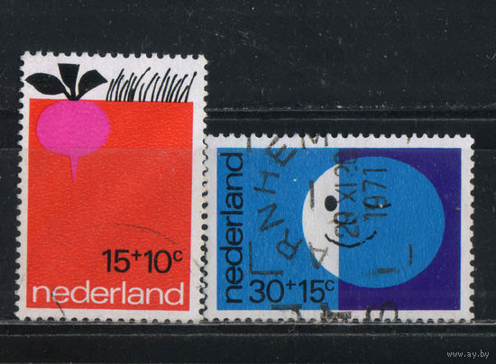 Нидерланды 1971 Вып Для детей Земля Луна #969,973