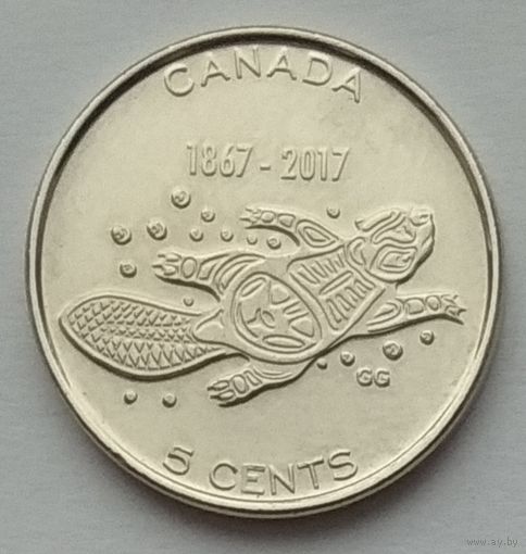 Канада 5 центов 2017 г. 150 лет Конфедерации Канада. Живые традиции